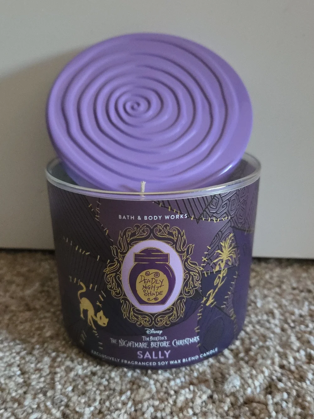 SALLY 3 Wick Candle The Nightmate Before Christmas + Bath & Body Works